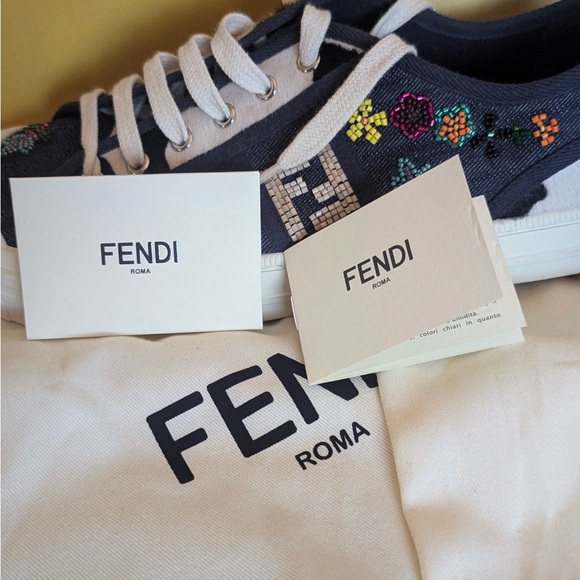 Fendi sneakers, size 9, canvas with glass beading, new, perfect condition. - Picture 13 of 13
